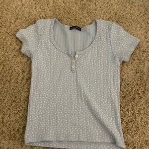 Blue flower buttoned shirt